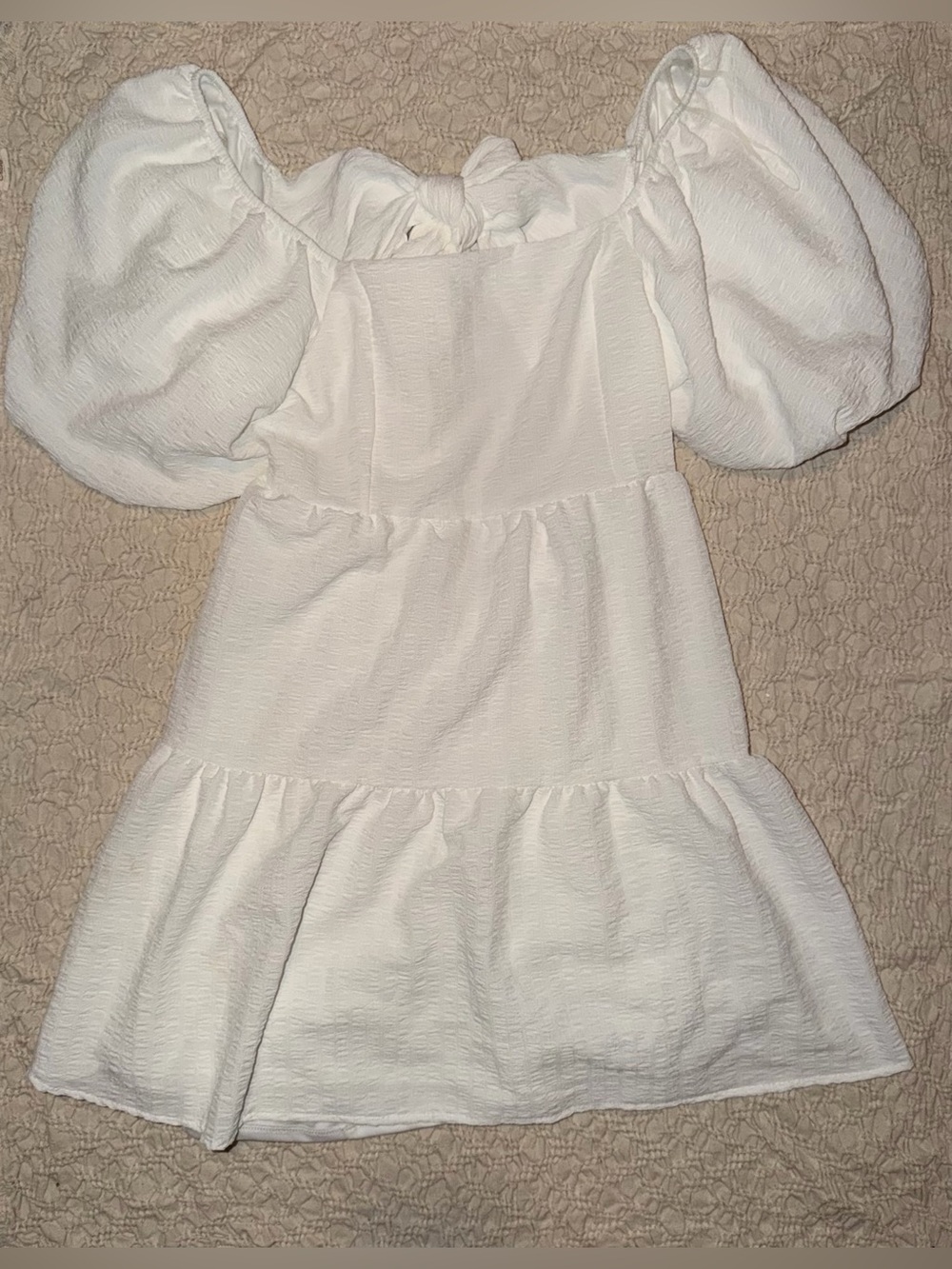White Puff Sleeve Dress